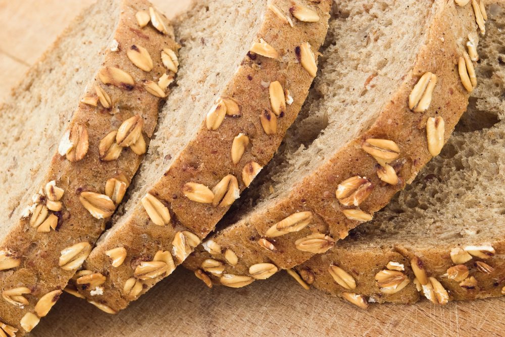 closeup of slices of bread with seeds