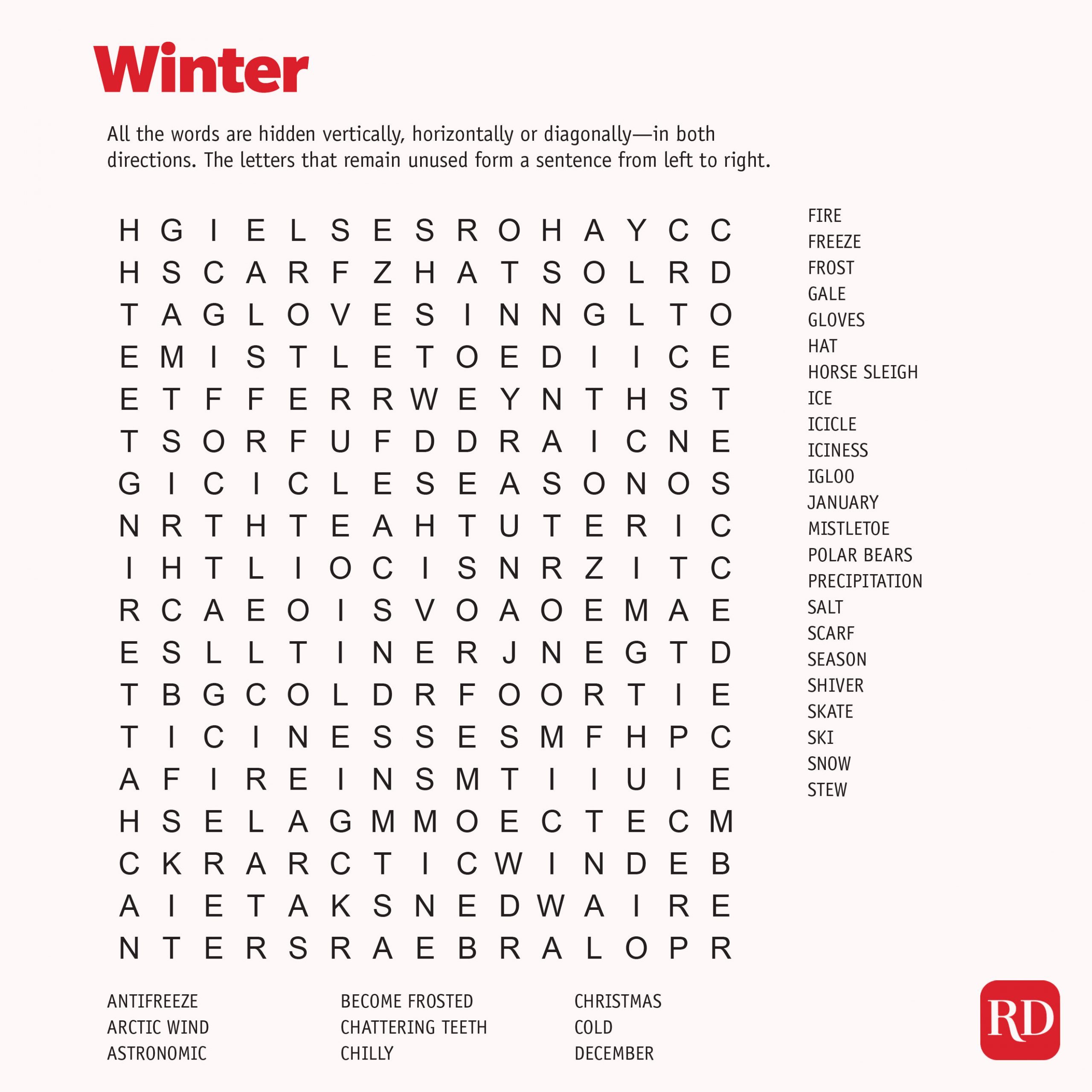 Winter Word search