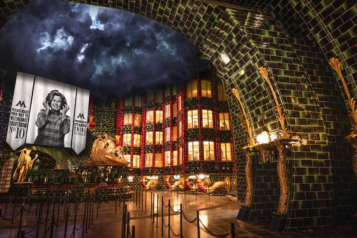 First Look Inside Harry Potter And The Battle At The Ministry in universal epic universe theme park