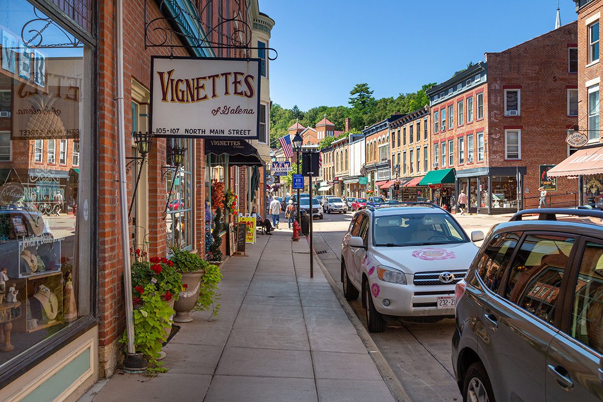 Quaint Shops on the Main Street of Galena, Illinois
