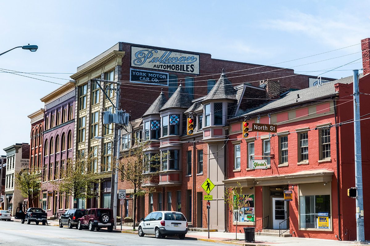 A beautiful, sunny spring afternoon on the 200 block of North George street in York Pennsylvania
